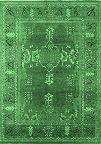 Oriental Emerald Green Industrial Rug, urb1748emgrn