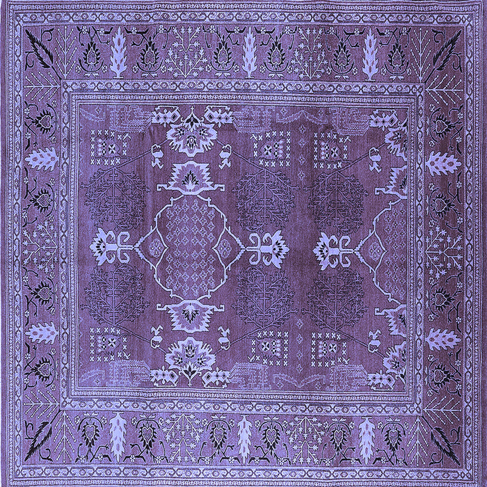 Square Machine Washable Oriental Blue Industrial Rug, wshurb1748blu