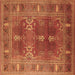 Square Oriental Brown Industrial Rug, urb1748brn