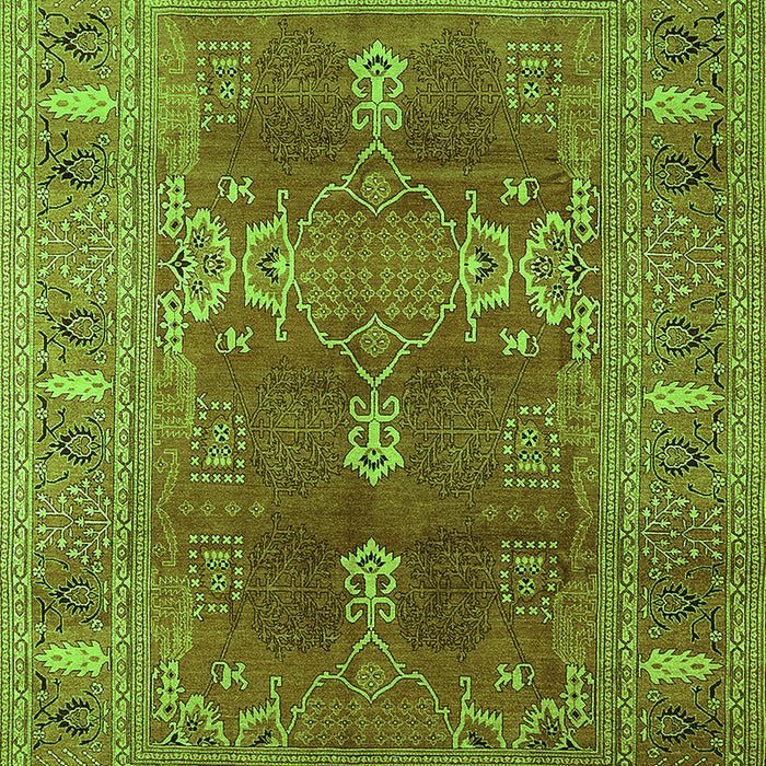 Machine Washable Oriental Green Industrial Area Rugs, wshurb1748grn