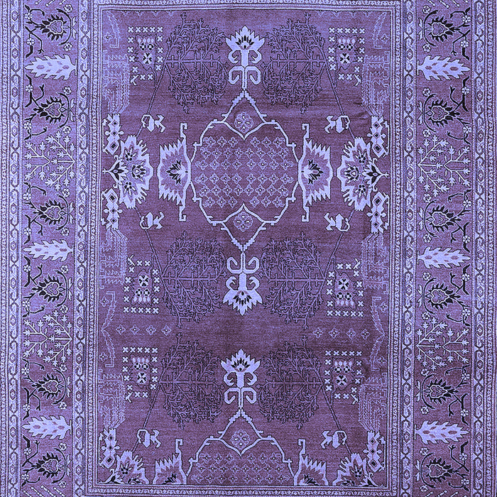 Machine Washable Oriental Blue Industrial Rug, wshurb1748blu