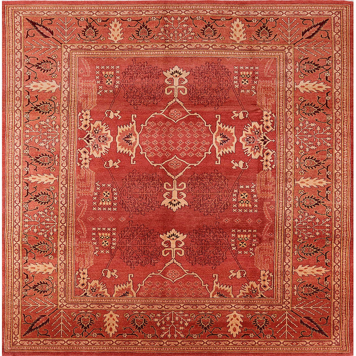 Square Mid-Century Modern Red Oriental Rug, urb1748