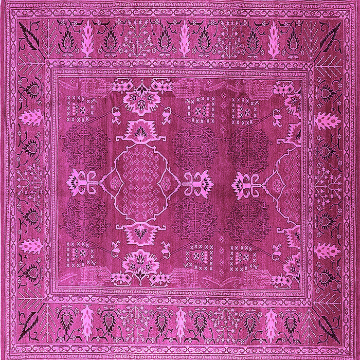 Square Machine Washable Oriental Purple Industrial Area Rugs, wshurb1748pur