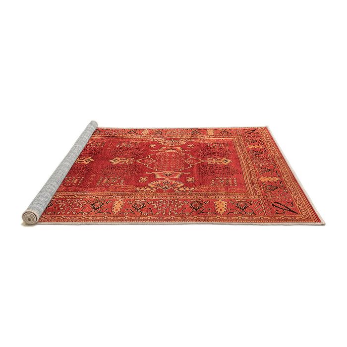 Sideview of Machine Washable Oriental Orange Industrial Area Rugs, wshurb1748org
