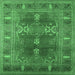 Square Oriental Emerald Green Industrial Rug, urb1748emgrn