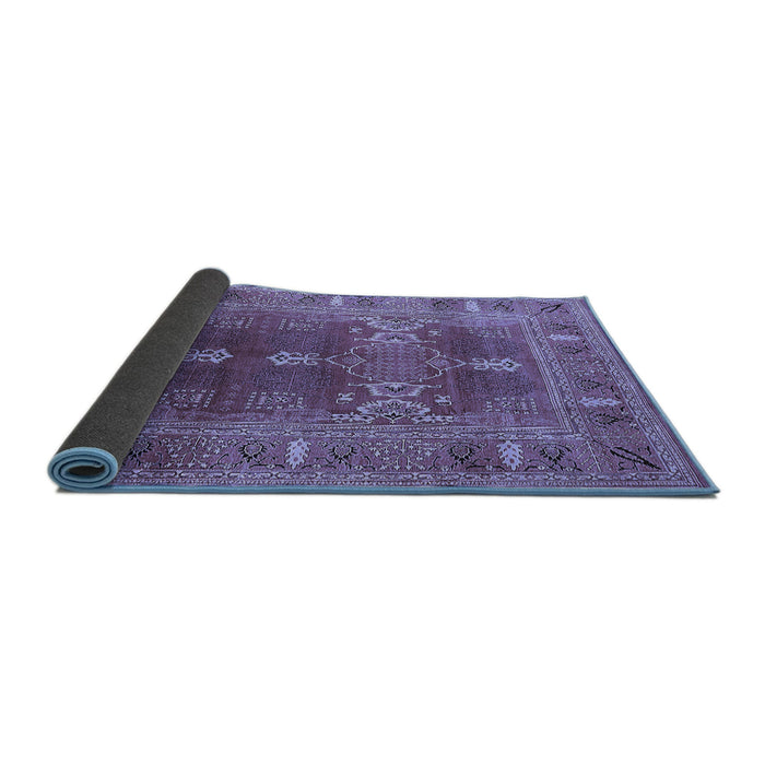 Sideview of Oriental Blue Industrial Rug, urb1748blu