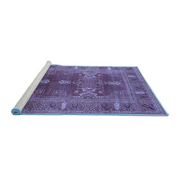 Sideview of Machine Washable Oriental Blue Industrial Rug, wshurb1748blu