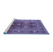 Sideview of Machine Washable Oriental Blue Industrial Rug, wshurb1748blu