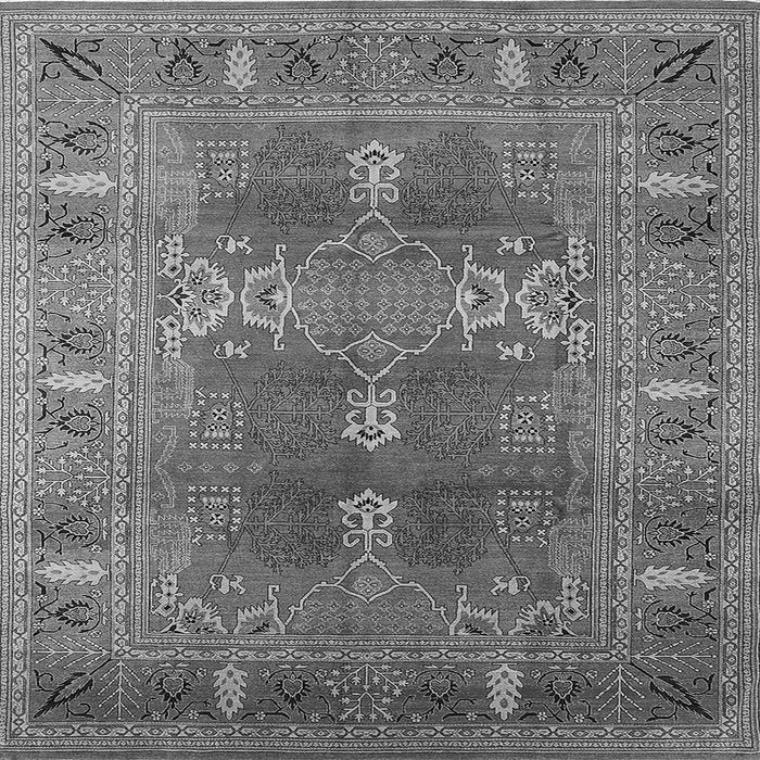 Square Machine Washable Oriental Gray Industrial Rug, wshurb1748gry