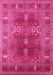 Machine Washable Oriental Pink Industrial Rug, wshurb1748pnk