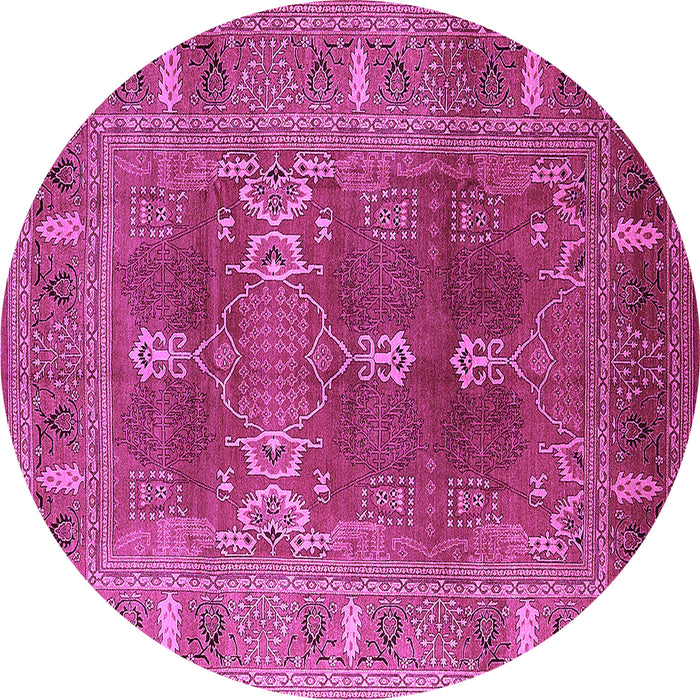 Round Machine Washable Oriental Purple Industrial Area Rugs, wshurb1748pur