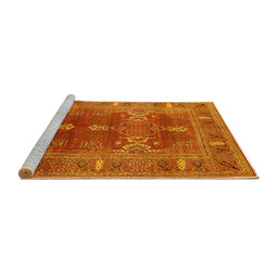 Sideview of Machine Washable Oriental Yellow Industrial Rug, wshurb1748yw
