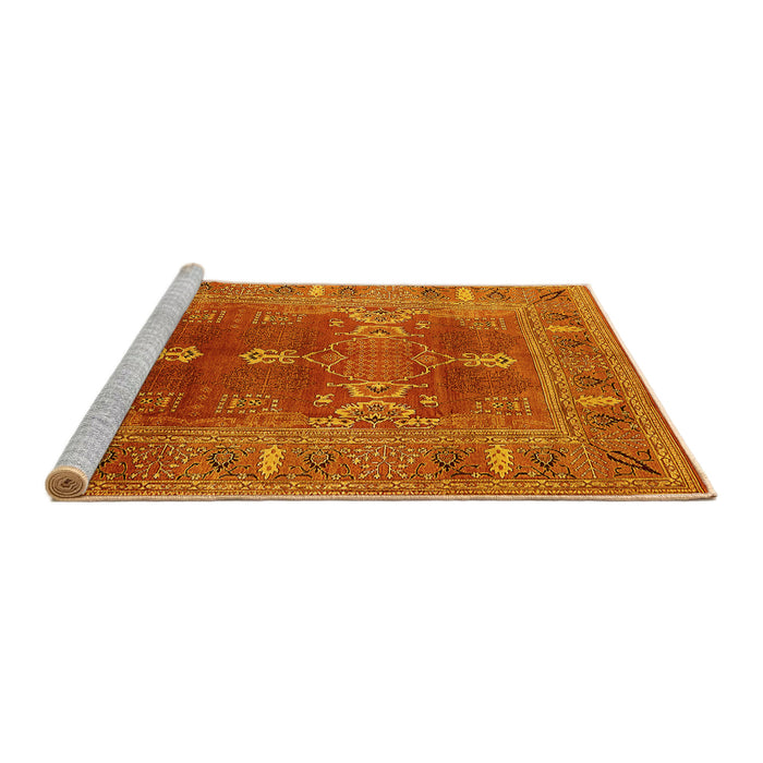 Sideview of Machine Washable Oriental Yellow Industrial Rug, wshurb1748yw