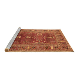 Sideview of Machine Washable Oriental Brown Industrial Rug, wshurb1748brn