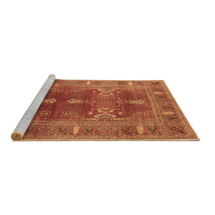 Sideview of Machine Washable Oriental Brown Industrial Rug, wshurb1748brn