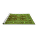 Sideview of Machine Washable Oriental Green Industrial Area Rugs, wshurb1748grn