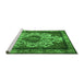 Sideview of Machine Washable Oriental Green Industrial Area Rugs, wshurb1749grn