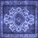 Square Oriental Blue Industrial Rug, urb1749blu