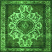 Square Oriental Green Industrial Rug, urb1749grn