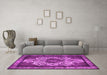 Machine Washable Oriental Pink Industrial Rug in a Living Room, wshurb1749pnk