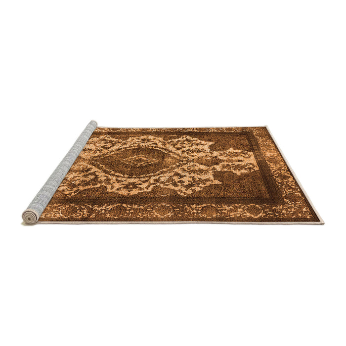 Sideview of Machine Washable Oriental Orange Industrial Area Rugs, wshurb1749org