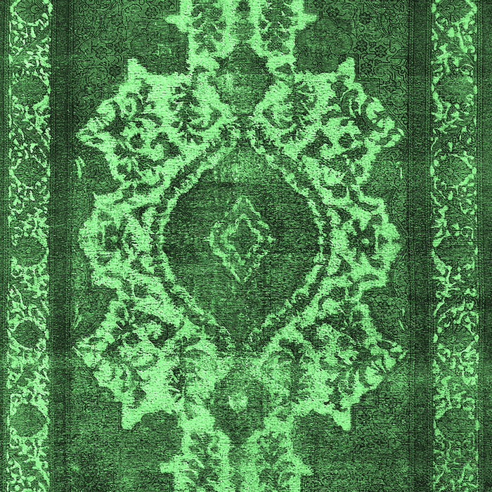 Machine Washable Oriental Emerald Green Industrial Area Rugs, wshurb1749emgrn