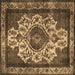 Square Oriental Brown Industrial Rug, urb1749brn