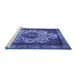 Sideview of Machine Washable Oriental Blue Industrial Rug, wshurb1749blu