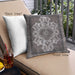 Front View of Mid-Century Modern Urban Square Western Charcoal Gray Throw Pillow, 18 inch by 18 inch, pwurb1749