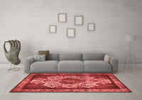 Machine Washable Oriental Red Industrial Rug, wshurb1749red