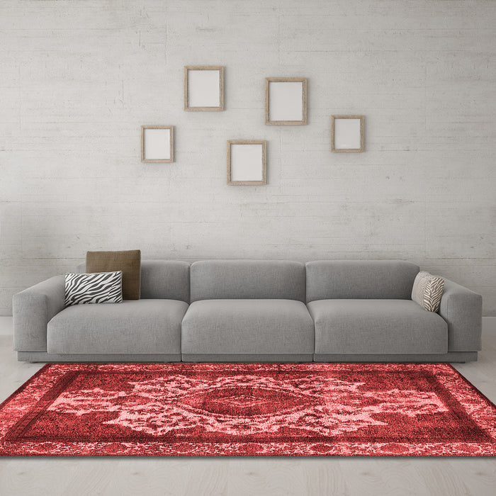 Industrial Red Washable Rugs