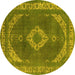 Round Oriental Yellow Industrial Rug, urb1750yw