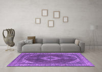 Machine Washable Oriental Purple Industrial Rug, wshurb1750pur