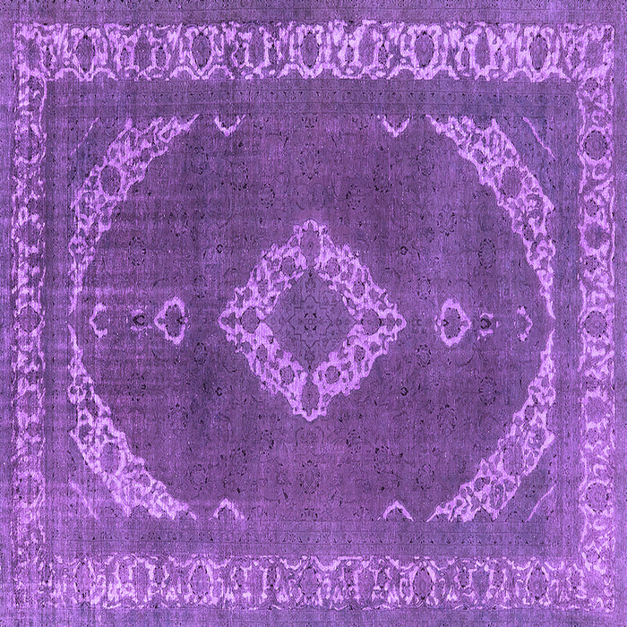 Square Machine Washable Oriental Purple Industrial Area Rugs, wshurb1750pur