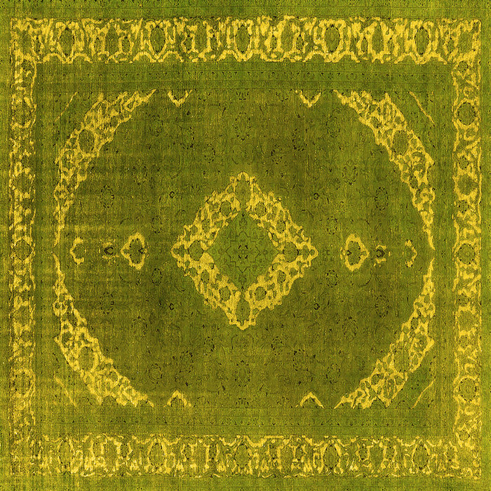 Square Oriental Yellow Industrial Rug, urb1750yw