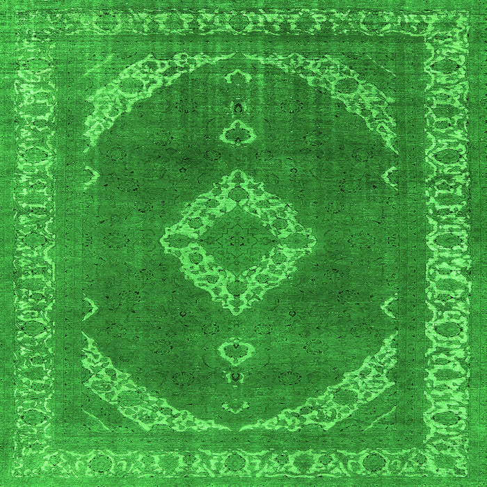 Square Oriental Green Industrial Rug, urb1750grn