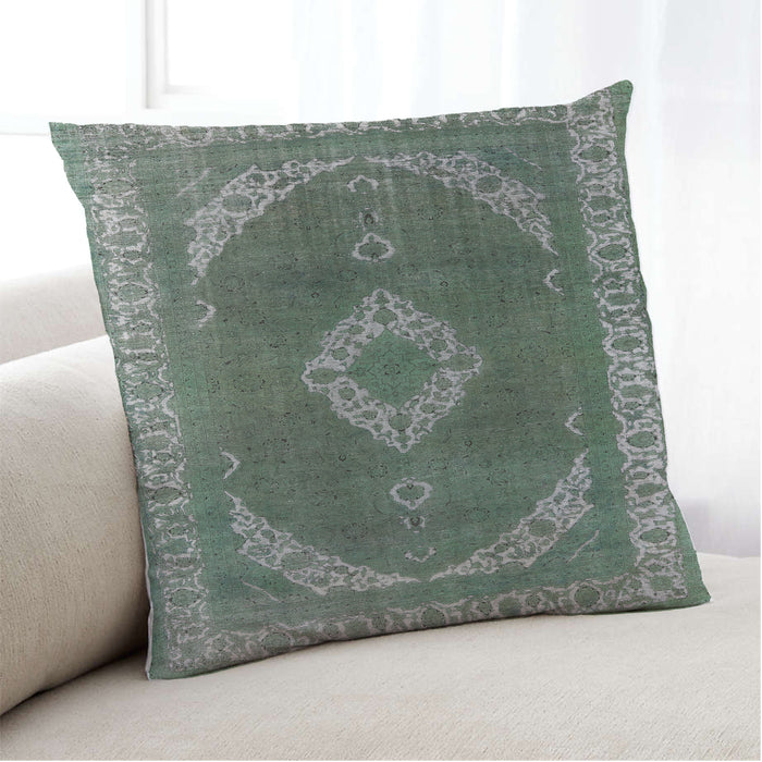 Lifestyle Image of Mid-Century Modern Urban Square Gunmetal Gray Throw Pillow, 18 inch by 18 inch, pwurb1750