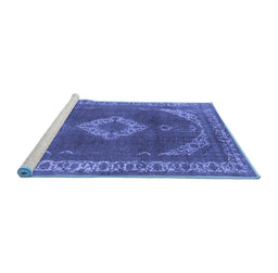 Sideview of Machine Washable Oriental Blue Industrial Rug, wshurb1750blu