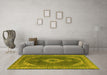 Machine Washable Oriental Yellow Industrial Rug in a Living Room, wshurb1750yw