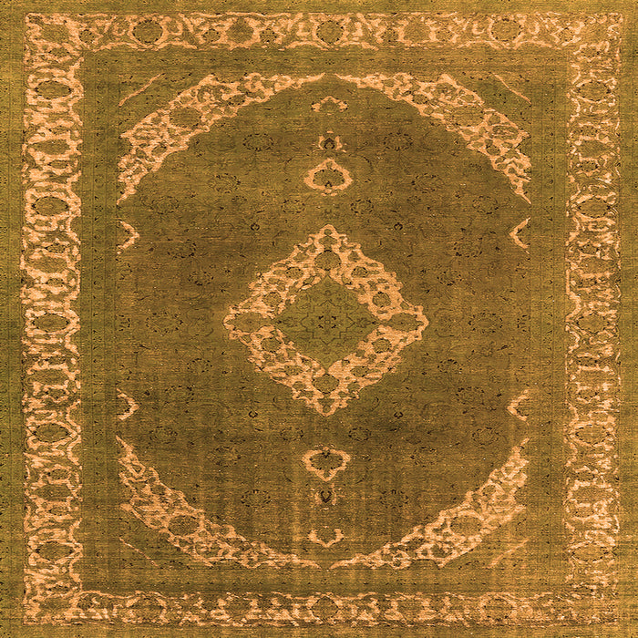Square Oriental Orange Industrial Rug, urb1750org