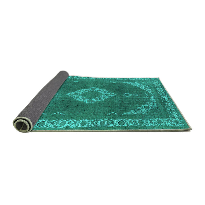 Sideview of Oriental Turquoise Industrial Rug, urb1750turq