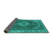 Sideview of Oriental Turquoise Industrial Rug, urb1750turq