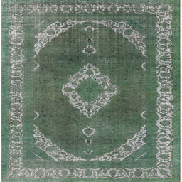 Square Mid-Century Modern Gunmetal Gray Oriental Rug, urb1750