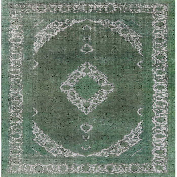 Square Mid-Century Modern Gunmetal Gray Oriental Rug, urb1750