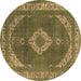 Round Oriental Brown Industrial Rug, urb1750brn