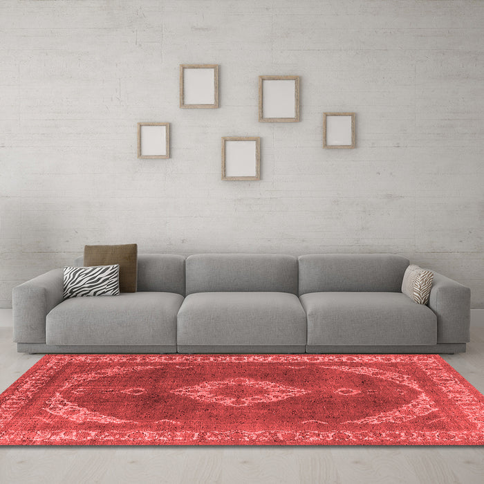 Industrial Red Washable Rugs