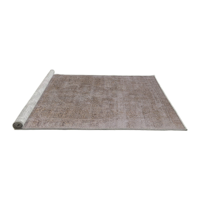 Sideview of Machine Washable Industrial Modern Silver Pink Rug, wshurb1751