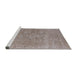Sideview of Machine Washable Industrial Modern Silver Pink Rug, wshurb1751