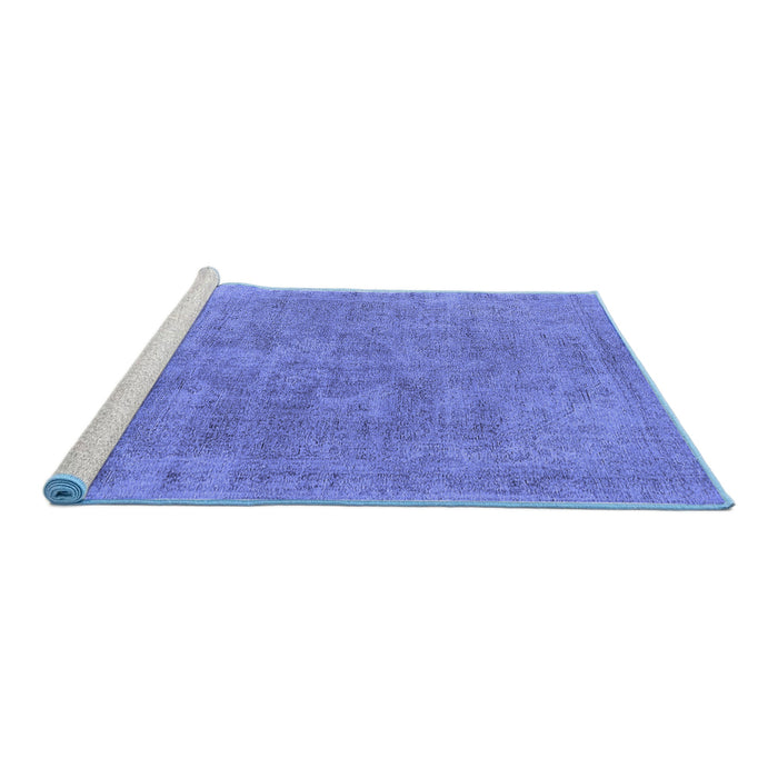 Sideview of Machine Washable Oriental Blue Industrial Rug, wshurb1751blu