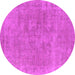 Round Oriental Pink Industrial Rug, urb1751pnk